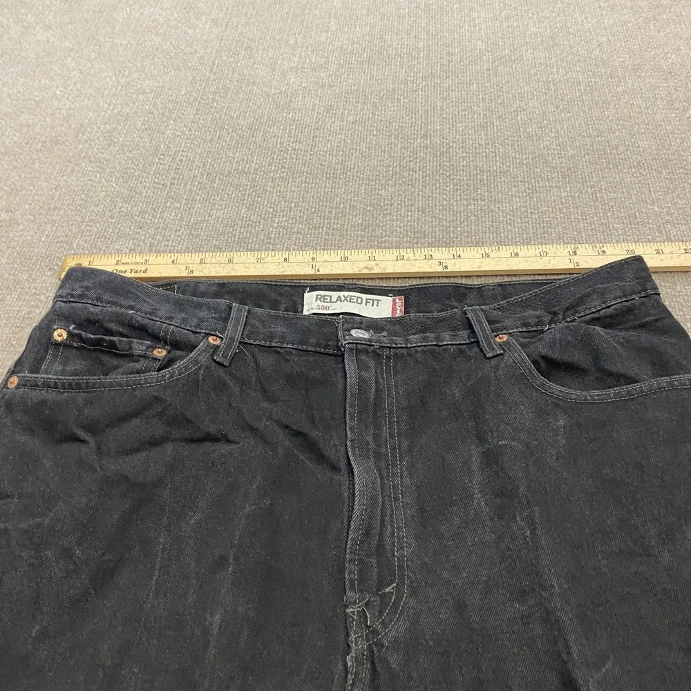 Levis Jeans Faded Black Relaxed Vintage 550 Mens 40x32 Tapered Denim 90s